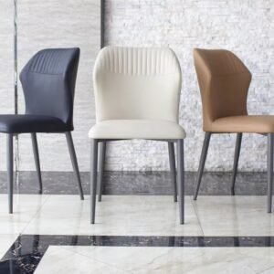 commercial furniture carbon steel legs pu leather with high density sponge dining chair