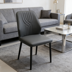 Modern Metal Armless Dining Chair with Wood Seat for Commercial and Home Use
