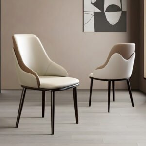 durable metal dining chairs with leather customized commercial furniture for home office apartment living room