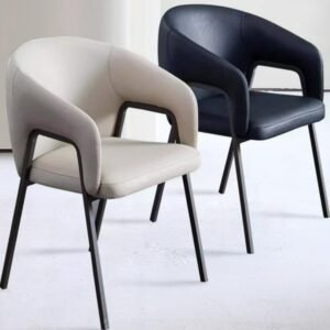 services furniture home furniture living room furniture living room chairs italian minimalist dark grey armrest dining chair solid wood feet for home office hotel use leisure chair for living room