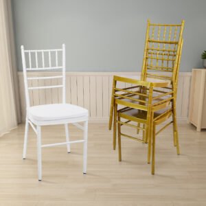 Gold Stackable Resin Stacking Chiavari Chair