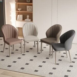 Dining Chairs Modern Luxury Leather Upholstered Restaurant Chair