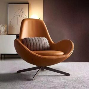 fashion eggshell design chair leisure leather velvet customized single high back swivel lounge sofa chairs