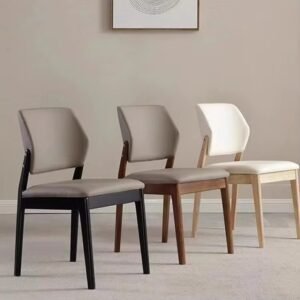 hot sale dining chair home furniture ash solid wood hotel chair with leather fabric seat dining room chairs