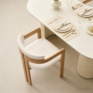 french style vintage tea chair with armrests backrest home use movable dining chair with cotton linen upholstery