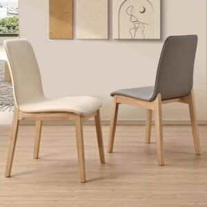 modern nordic italian light luxury dining chair – all solid wood, soft cushion backrest, octagonal design for home