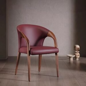 light luxury nordic italian dining chair – all solid wood, simple modern style, soft padded octagonal backrest for home