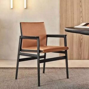 good quality simple wooden frame hospitality furniture hotel restaurant microfiber leather stable arm chair