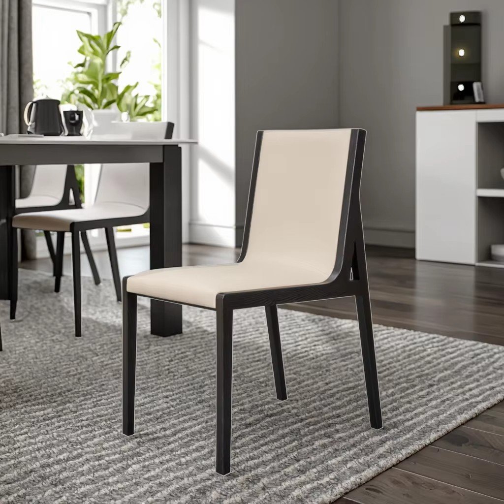 traditional european style solid ash wood dining chair with faux leather upholstery for home hotel & apartment use traditional european style solid ash wood dining chair with faux leather upholstery for home hotel & apartment use