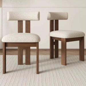 nordic solid wood dining chair restaurant boucle upholstered chairs
