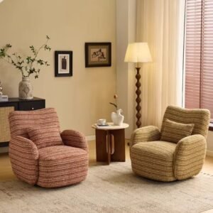 wholesale modern 360° swivel oversized comfy accent chair with ottoman lounge chair for living room