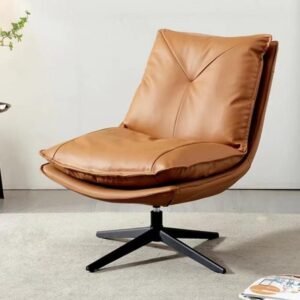 durable home furniture made in china new arrival postmodern modern armless single leather lounge chair swivel chair
