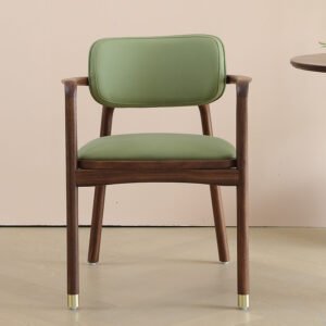wholesale price indoor home furniture wooden model number: vf w002 material: ash wood + velvet fabric seat and back support: h.r. foam sponge color: walnut color frame with white leather or customized application: home/office/restaurant and hotel warranty: two yearsdinner kitchen restaurant dining chairs