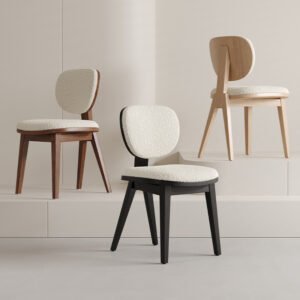 modern minimalist octagonal dining chair – all solid wood, soft cushion backrest, nordic italian light luxury for home use