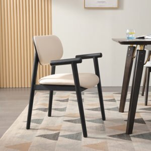 vintage wabi sabi solid wood dining chair modern italian white ash mortise tenon armchair backrest for home hotel
