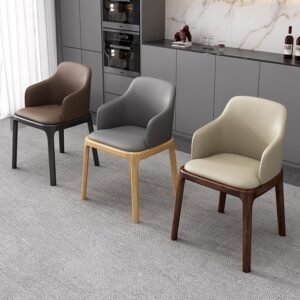 executive upholstered armchair with solid wood legs for meeting room