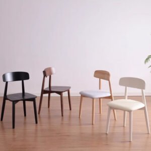 nordic minimalist solid wood dining chair for home restaurant hotel bedroom study natural wood versatile use