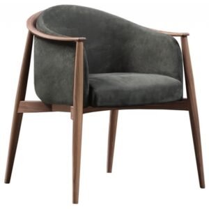 erithrea dining chair luxury upholstered armchair with wood frame | contemporary seating restaurant & hotel