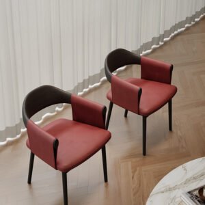 solid wood dining chair with wabi sabi style minimalist armrest vintage designer meeting chair for home nordic restaurant use