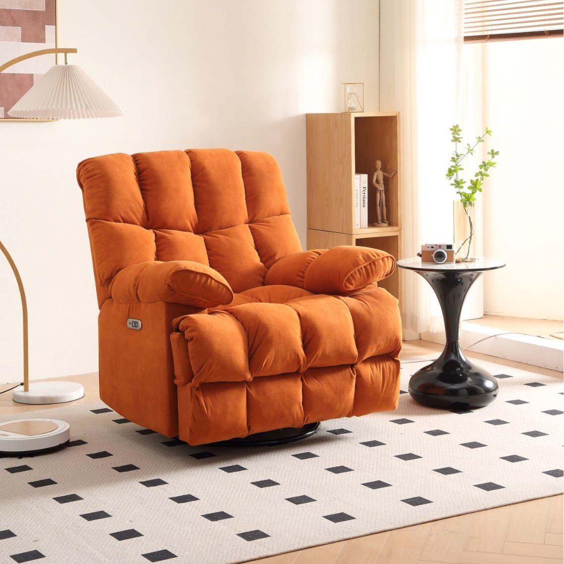 modern style swivel recliner lounge chair synthetic leather fabric upholstery with wood frame for home office or hotel modern style swivel recliner lounge chair synthetic leather fabric upholstery with wood frame for home office or hotel