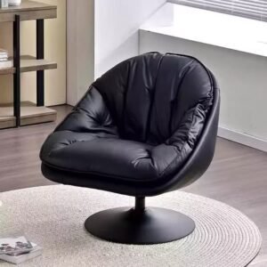 new arrival modern rotating pu leather accent chair light luxury small space living room balcony lazy sofa