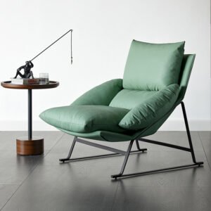 hot sales luxury recliner for adult living room bedroom leather cushion metal legs lounge sofa chair