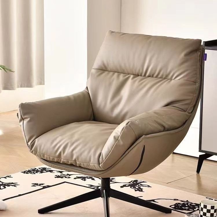 rotating leather swivel single leisure sofa chair modern minimalist living room balcony lazy recliner rotating leather swivel single leisure sofa chair modern minimalist living room balcony lazy recliner