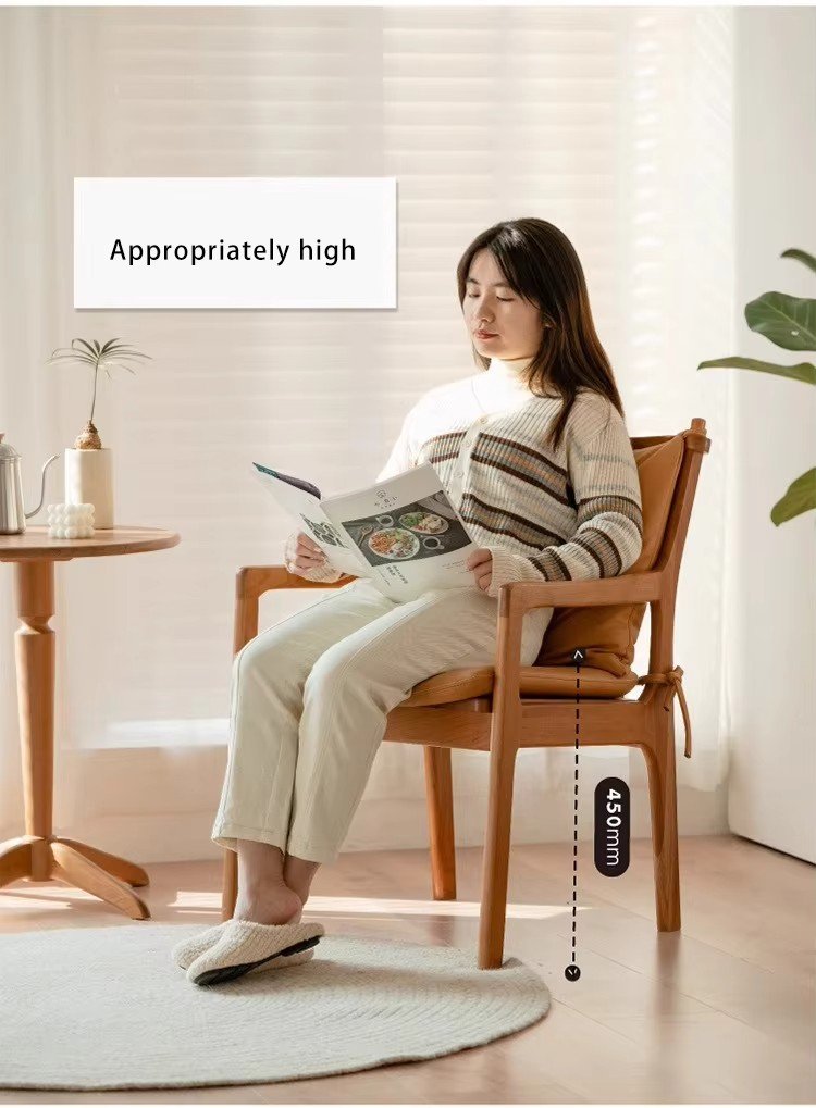 solid wood nordic dining chair with armrest backrest soft upholstery comfortable for long time sitting at home or restaurant solid wood nordic dining chair with armrest backrest soft upholstery comfortable for long time sitting at home or restaurant