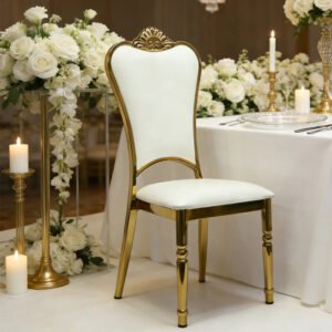 gold luxury modern dining chair stable high quality iron plating metal wedding chair